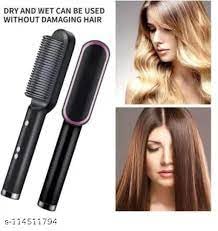 Hair Straightener brush for Women & Men, Hair Styler, Straightener Machine Brush/PTC Heating Electric Straightener with 5 Temperature Control