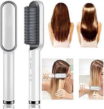 Hair Straightener brush for Women & Men, Hair Styler, Straightener Machine Brush/PTC Heating Electric Straightener with 5 Temperature Control